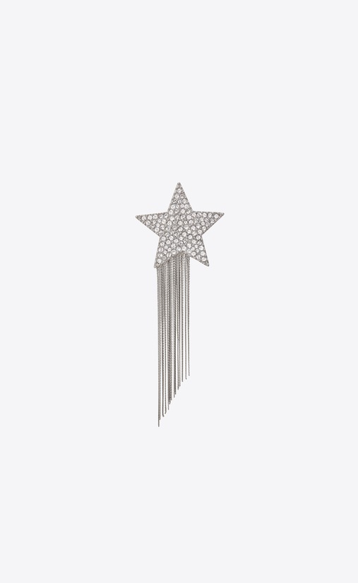 STARS & LOVE Star brooch with metal chains